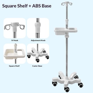 Soporte de Suero con Ruedas de Cinco Patas de Plástico ABS, Estante para Botellas de Goteo, Soporte para Infusión - Product Image 3