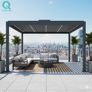ศาลาอลูมิเนียมแบบมีบานเกล็ดยี่ห้อ QINGYING สำหรับบาร์บีคิวในสวนและกันแดด - Product Image 1