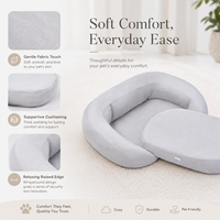 En gros, Tapis de couchage orthopédique pour animaux de compagnie (chiens et chats) avec soutien cervical, ouverture large, rembourrage POE, résistant aux morsures et lavable, personnalisable OEM