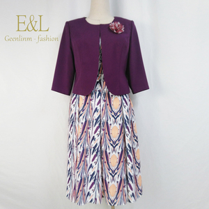 Uniforme de Iglesia, Traje de Vestir de Punto para Mujer, Talla Grande, Estampado, para Oficina - Product Image 5