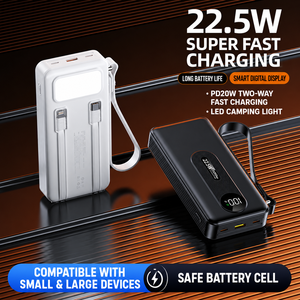 <span class=keywords><strong>Batterie</strong></span> <span class=keywords><strong>externe</strong></span> portable ODM 20000mAh avec câble intégré et lumière, chargeur de <span class=keywords><strong>batterie</strong></span> <span class=keywords><strong>externe</strong></span> haute capacité 22,5W pour téléphones mobiles - Product Image 2