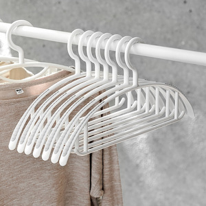 White Plastic Clothes Hanger Thickened Non Slip Hook Type For Home Use Rectangle Shape Clothing Organizer Coat Hanger - Product Image 1