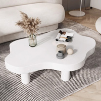 Table basse en bois moderne et créative de couleur blanche et noire pour salon nordique Table basse en bois massif