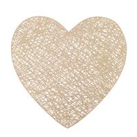 Set de table en PVC en forme de cœur, motif ajouré doré, pour la Saint-Valentin, Pâques, mariage, décoratif, multicolore