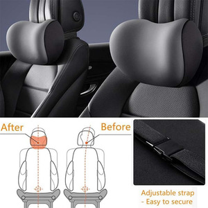 Coussin de soutien lombaire en mousse à mémoire de forme pour voiture, oreiller de cou, appui-tête pour l'intérieur de la voiture, utilisation quatre saisons, couleur unie, forme oblongue - Product Image 2