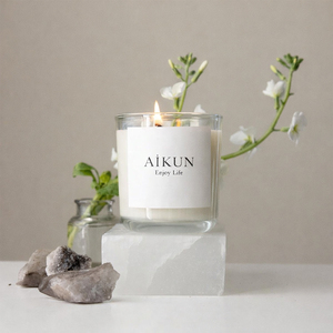 Juego de Velas Aromáticas Orgánicas AIKUN en Frascos de Vidrio Rectos, Frascos de Vidrio para Decoración del Hogar y la Oficina - Product Image 3