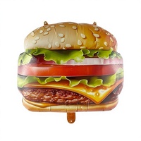 Ballons en aluminium en forme de chocolat, beignets, hamburger, frites, pizza, hot-dog pour décorations de fête d'anniversaire