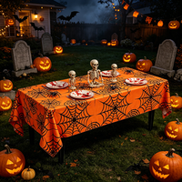 Nappe d'Halloween violette en PEVA jetable, imprimé sur le thème effrayant, housse de table en plastique imperméable pour décorations de fête en extérieur