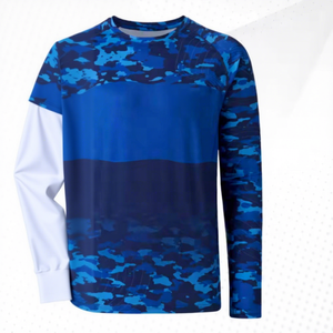 Camiseta de Pesca Hecha con el Mejor Material, Personalizada con Tu Propio Diseño, 100% Poliéster, Nuevo Estilo, Secado Rápido, UPF 50, Azul con Estampado - Product Image 6