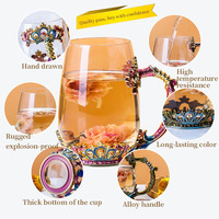 Tasse à café avec couronne en verre, 250 ml, usine chinoise, vente en gros, pour thé au lait, tasse d'eau style européen