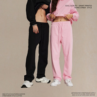 Pantalon de jogging droit 430g, coupe oversize, style streetwear, pour homme, en coton, grande taille, poids lourd