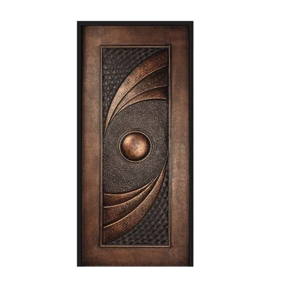 Door Panel Residential Brass with Brass Entry Doors Swing Modern Exterior MDF Class 3 Apartment Side Opening Finished Blindoor