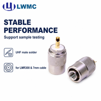 Connecteur mâle UHF LWMC à souder pour câble LMR300 et câble de 7 mm, VSWR 1,3:1, connecteur en laiton