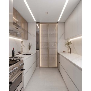 Armoires de <span class=keywords><strong>cuisine</strong></span> élévatrices électriques en acier inoxydable avec <span class=keywords><strong>porte</strong></span> en verre ouverte sur le côté noir de l'armoire de rangement de qualité supérieure - Product Image 1