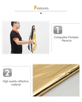 KAMPHO Réflecteur de lumière à disque portable pliable 2 en 1 avec sac pour studio et photographie-Or, argent