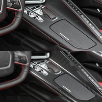 Cubierta de Panel de cambio de marchas de consola central de fibra de carbono para Corvette C8 Stingray Convertible Coupe Z51 Z06