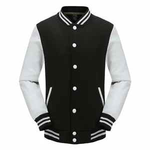 College Polyester Leeg 2022 Bomber Custom Sport Herfst Letterman Voor Lange Stijlen Vlakte Jassen Mens Black Baseball Jack Mannen