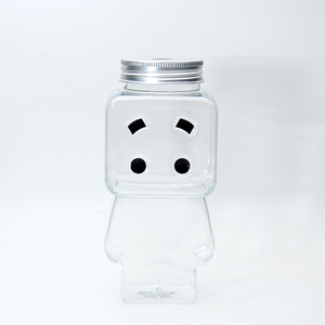 Botella Cuadrada de PET de 500 ml con Diseño Creativo de Muñeco de Dibujos Animados para Jugo, Té Negro, Refrescos, Bebidas Energéticas, Whisky, Celebridad de Internet, Gran Capacidad - Product Image 4