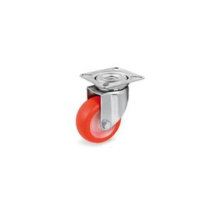 TELLURE ROTA - 364303 Injection polyurethane wheels, polyamide 6 centre, <b>swivel</b> top <b>plate</b> bracket type - wheel width 25 mm, ø 60 - Product Image 1