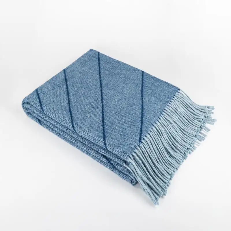 Hengtai mới nâng cấp 140*190cm giá rẻ 100% lambswool 300gsm chăn tua chăn ném cho nhà