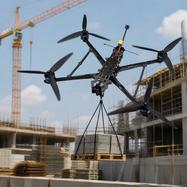 FY-FPV10-IND 10KM Industrial Lifting Drone 4KG Payload 435mm Carbon Fiber Frame F405 OSD 5.8G 2.5W VTX ELRS 915MHz 40min