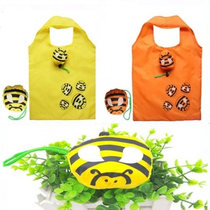 Sac de courses pliable personnalisé en polyester recyclé, écologique, motif dessin animé, portable, mode décontractée, sac cadeau pliable - Product Image 1