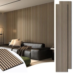 Panneau mural décoratif insonorisant et ignifuge en fibres de polyester et lattes de bois, réduisant le bruit, pour l'exportation - Product Image 4