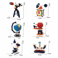 EPT Mini Laboratorio de Ciencias, Bloques de Construcción STEM, Set Educativo, Telescopio, Microscopio, Globo Terráqueo, Juguete de Construcción DIY para Niños