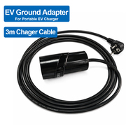 Adaptateur de charge EV sans mise à la terre avec câble de 3 m, solution de mise à la terre pour VE, chargeur portable 16A 3,6 kW