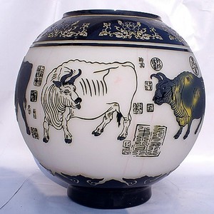 사용자 정의 독특한 샌드 블라스트 멀티 컬러 유리 꽃병 꽃병 아트 홈 데코레이터 - Product Image 6