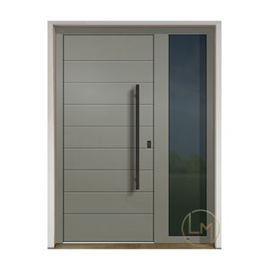 Porta d'Ingresso Moderna Singola in Stile Francese, Porta Interna Principale Pivotante Nera per Casa di Lusso - Product Image 5