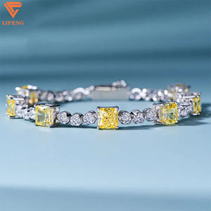 Moda mujer 925 plata esterlina moissanita joyería chapado en oro Amarillo Blanco piedra preciosa diamante pulsera perla piedra collares - Product Image 5