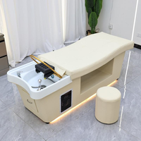 Lit de lavage de cheveux moderne pour salon de beauté et spa, idéal pour le massage thaïlandais et le soin des cuirs chevelus - Vente chaude