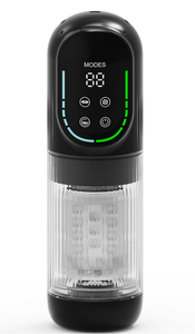 QTHY 남성용 에어플레인 컵 완전 자동 워터 배스 텔레스코픽 회전 이중 진동 흡입 디지털 디스플레이 자위기구 - Product Image 6