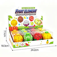 3D-geprint fruitdesign met meerdere stijlen, kleurrijk, draaibaar, stressverlichtend, draaiende bal, speelgoed