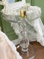 Table basse ronde transparente créative avec base en cristal, petite table d'appoint moderne et minimaliste en acrylique
