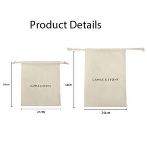 Eco-friendly High Quality Customized Canvas Gift Bags Double String White Cotton Drawstring Bags for <b>Cloth</b> Shoe <b>Dust</b> - Product Image 5