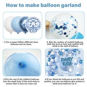 Bleu blanc ballon arc guirlande <span class=keywords><strong>Kit</strong></span> en gros bébé garçon ballons bébé douche décorations fête sexe révéler ballons en Latex ensemble - Product Image 6