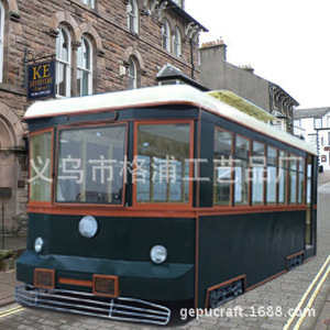 Modèle de train électrique de style européen en métal, accessoire de décoration extérieure pour rue commerciale - Product Image 1