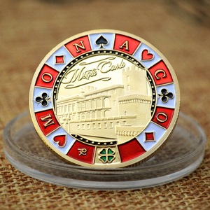 Monaco placcato oro Poker lacca colorata medaglia monete Commemorative - Product Image 4