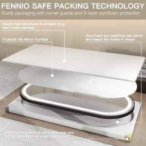 CF, marco de aluminio negro ovalado, espejos Led montados en la pared, <span class=keywords><strong>espejo</strong></span> completo, <span class=keywords><strong>baño</strong></span> de Hotel, <span class=keywords><strong>baño</strong></span>, <span class=keywords><strong>espejo</strong></span> Led de longitud completa con luz - Product Image 5