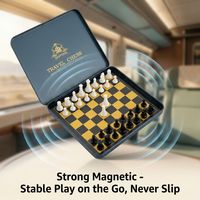 Mini jeu d'échecs magnétique en boîte métallique, Roi 23mm, 2 Reines, Écologique, Durable, Personnalisable, Portable, Format de poche