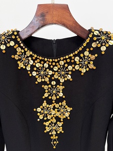 OUDINA Listo Envío Rhinestone Elegante Cena Con Cuentas Diamante Abertura frontal Cola Vestidos de noche para mujer - Product Image 3