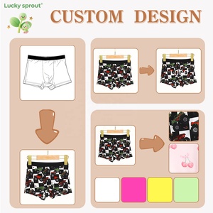 Sous-vêtements pour garçons RTS, sans couture, antibactériens, en spandex / fibre de bambou, sous-vêtements imprimés mignons, boîte surprise, boxers juniors - Product Image 3
