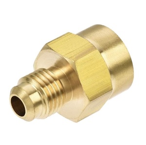 Raccordo per Tubi in Ottone <span class=keywords><strong>1</strong></span>/<span class=keywords><strong>4</strong></span> SAE Flare Maschio a <span class=keywords><strong>1</strong></span>/4NPT Femmina, Adattatore per Tubi, Connettore per Condizionatori e Refrigerazione - Product Image 3