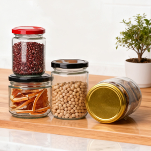 Vente en gros <span class=keywords><strong>de</strong></span> contenants <span class=keywords><strong>de</strong></span> stockage alimentaire <span class=keywords><strong>de</strong></span> 8 oz, <span class=keywords><strong>pots</strong></span> en verre transparent ronds <span class=keywords><strong>vides</strong></span>, bocaux <span class=keywords><strong>de</strong></span> 240 ml, <span class=keywords><strong>pots</strong></span> pour sauce piquante, cornichons, chili, mise en conserve - Product Image 1