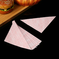 Sacs en papier triangulaires anti-graisse jetables pour emballage alimentaire à emporter, adaptés pour le pain plat, les sandwichs et les en-cas