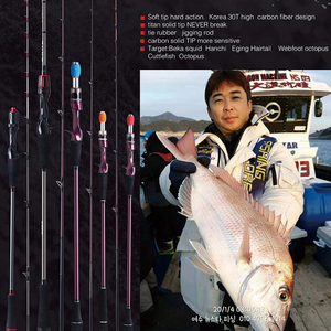 Coréen <span class=keywords><strong>leurre</strong></span> de calmar pôle ultraléger calmar <span class=keywords><strong>Canne</strong></span> carbone gabarit de calmar tige avec tige en alliage de titane pointe - Product Image 6
