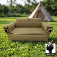 Canapé gonflable d'extérieur moderne et portable pour 2 personnes, pliable, imperméable, en tissu Oxford 900D avec chambre à air en PVC