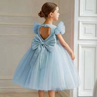 Gaun Pesta Tutu Putri Berbahan Tulle Jala untuk Anak Perempuan, Gaun Elegan untuk Pembawa Acara, Pertunjukan Piano, Pentas, Kontes, Kostum Ulang Tahun